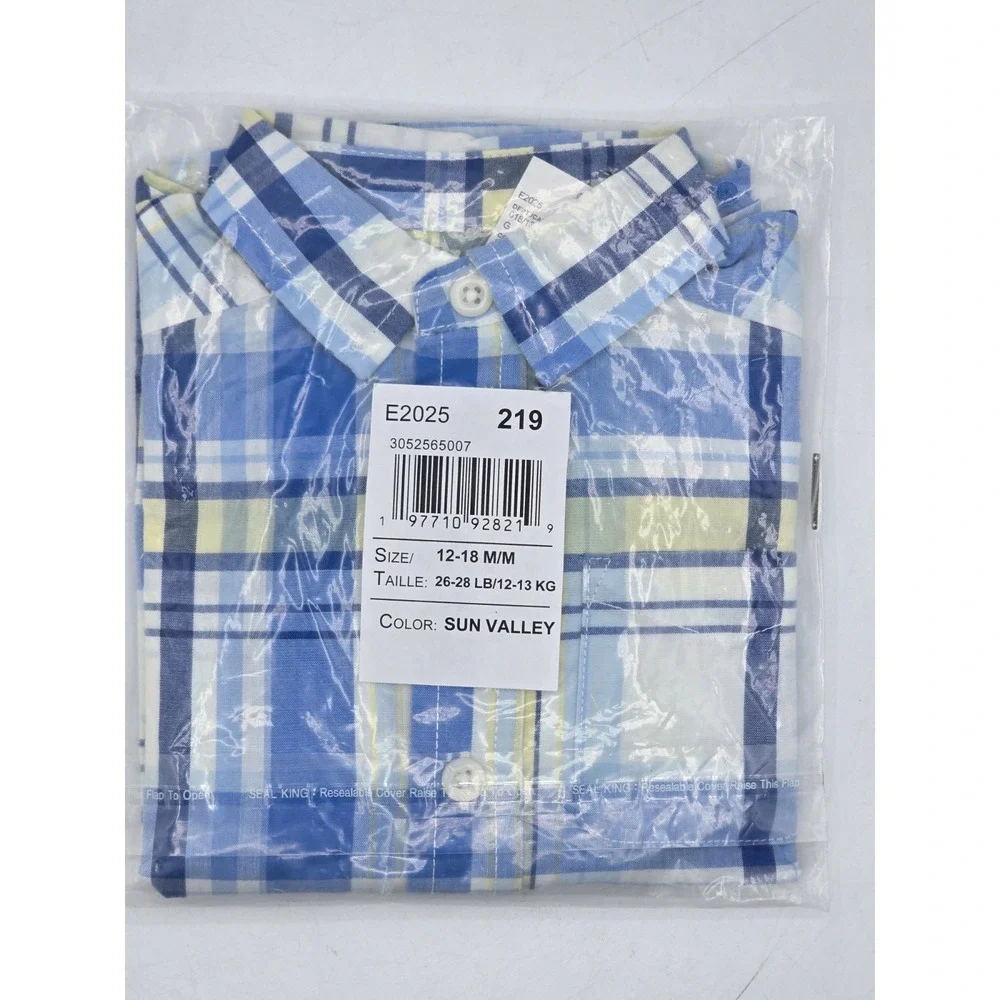 The Children's Place Toddler Poplin Short Sleeve Button Down Shirt 18-24 M/M